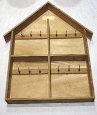 Casetta porta 12 chiavi portachiavi da muro in legno grezzo artigianale ecologia