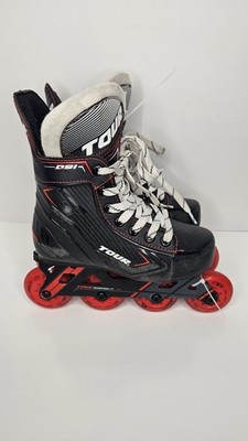 Tour Inline Hockey Skates Youth 13 1 (Approx) 8  Insole, Red Wheels