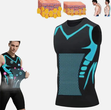 Men Compression Shirt Version Ionic Shaping Sleeveless Vest Sport Tank Top S-2XL