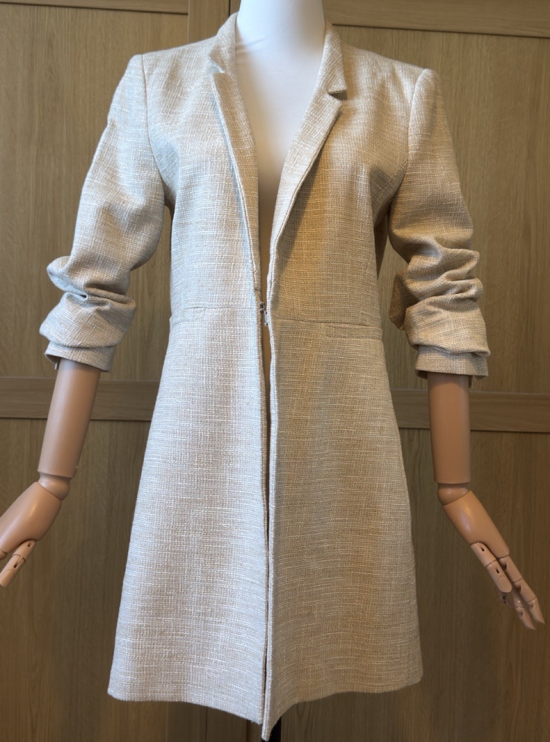 Sand Beige ZARA Basic Collection Long Blazer/Coat… - image 2