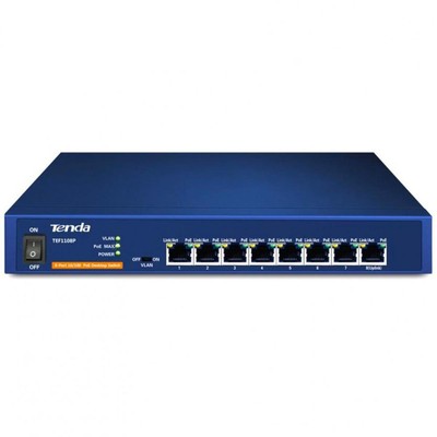 TENDA TEF1108P 8-PORT 8-PORT 10/100 DESKTOP FAST ETHERNET PC Netzwerk Switch
