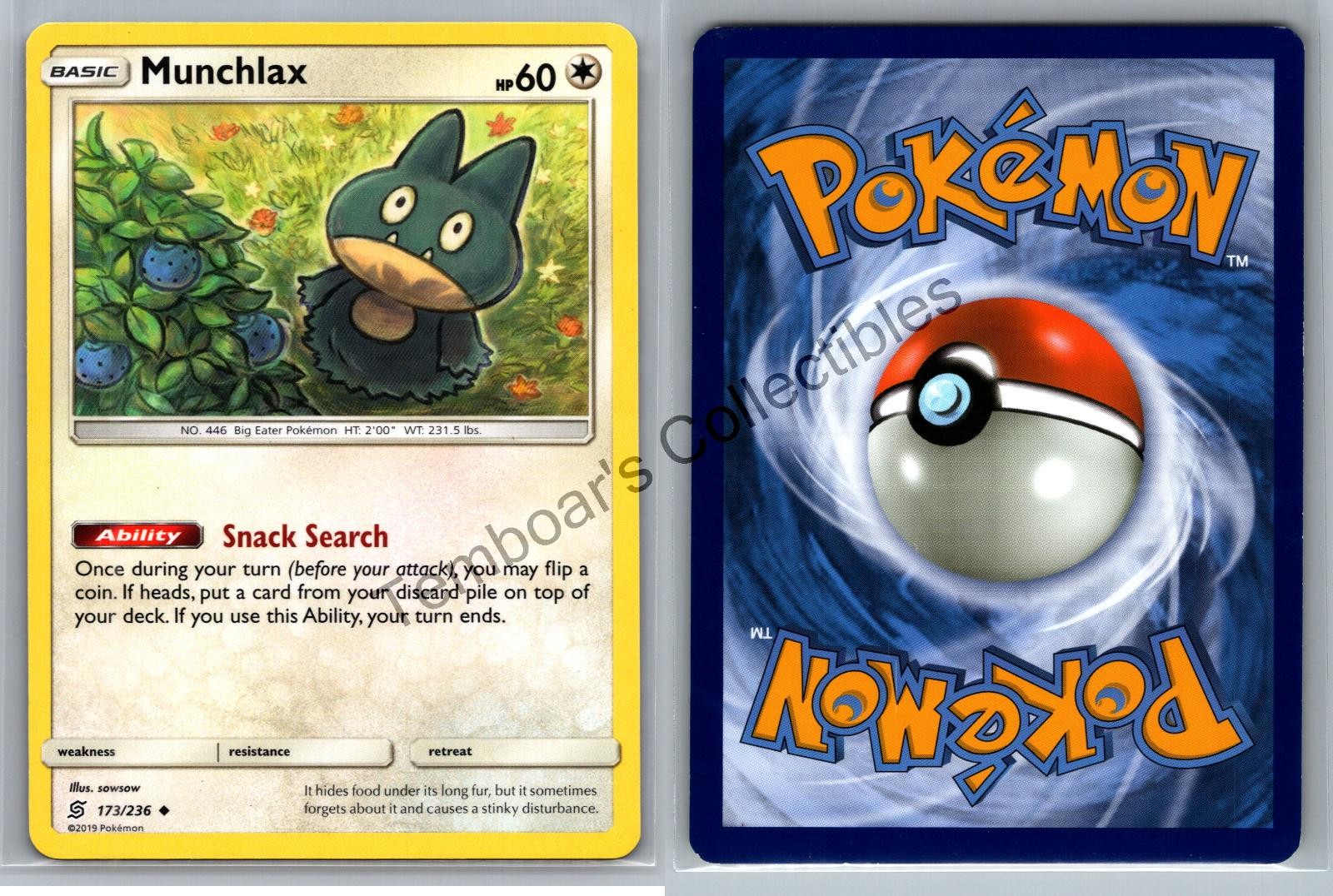 Munchlax 173/236 ◓ 2019 Unified Minds ◓ Uncommon ◓ NM