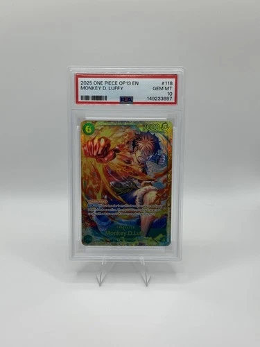 One Piece CCG Monkey.D.Luffy OP13-118 SEC PSA 10