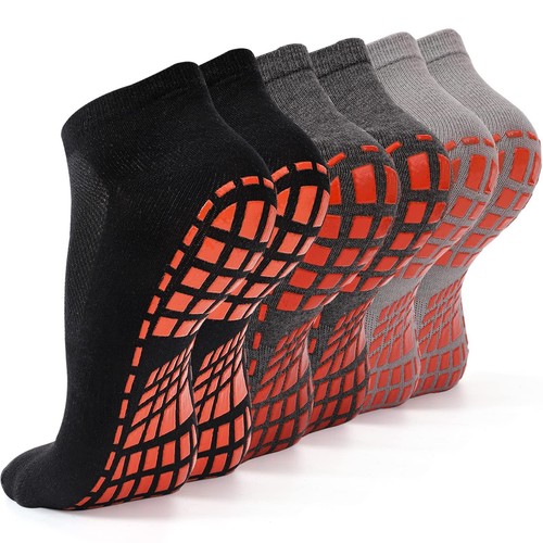 6 Pairs Non Slip Grippy Sock Yoga Pilates Hospital Socks Sticky Grippers for ...