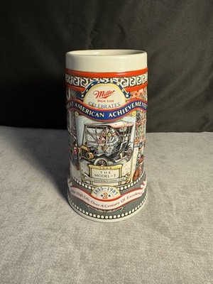 Miller High Life Beer Stein 1987 American Achievements Ford Model T Vintage