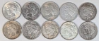 Lot of 10 - 90% Silver Peace Dollars - Cull/Average Circulation