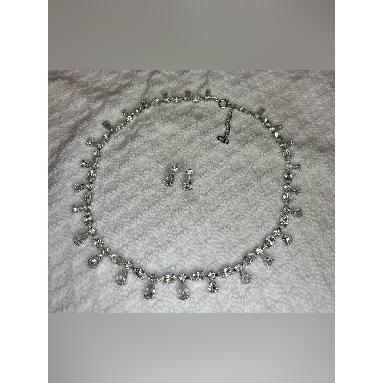 ⭐️Vintage 1999 Christian Dior Crystal Teardrop Necklace and Earrings set