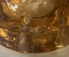 Amber Pressed Glass Vintage Owl Flower Frog Or Float Centerpiece 8 Holes Vtg MCM — photo 6