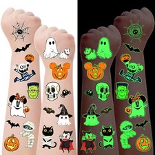 160pcs Halloween Temporary Tattoos, Glow in the Dark One Size, Multi-colored