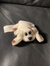 Vintage 1995 Pound Puppies White/Cream With Brown Spots 3  Plush Lewis Galoob