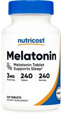 Nutricost Melatonin 3mg, 240 Tablets - 3mg Per Serving, Non-GMO, Gluten Free