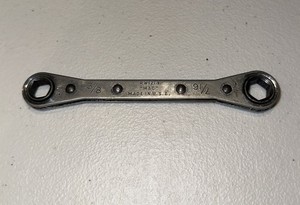 Vintage Mac Tools Wrench Ratcheting Box End 3/8"- 7/16" 6 Point #RW1214 USA