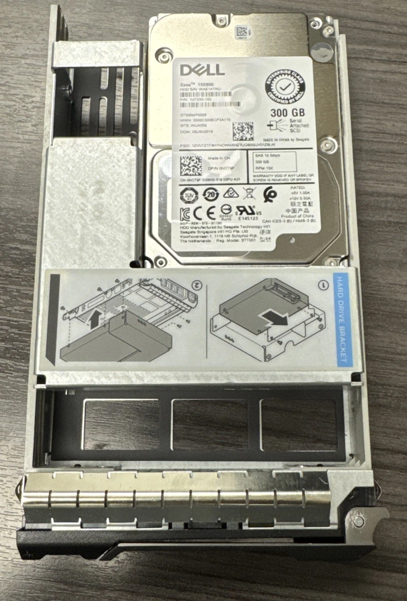 Lot De 2 Disques Durs Serveur Dell 300 Go 15K SAS 2.5" (Réf: 0H8DVC / ST9300653SS)