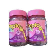 2 Bottles Pepto Kids*09/2025*Gummies Bubblegum - 24CT EACH