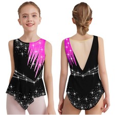 Kids Girls Dancewear Latin Leotard Gymnastics Bodysuit Skating Dance Biking