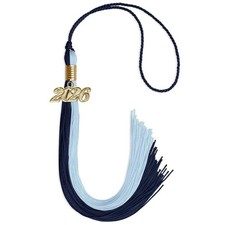 Endea Graduation Dark Navy Blue/Light Blue Tassel With Gold Date Drop
