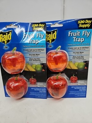 2 RAID 2PK  Apple Fruit Fly Trap 240-day supply just add water