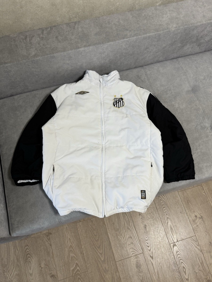 Vintage Santos Brazil White Jersey Football Jacket Size XL