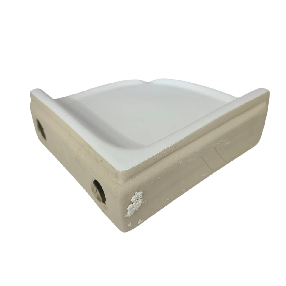 Vintage White Shower Corner Tray Soap Dish Ceramic Tile Ledge Shampoo Holder - Image 3 of 4