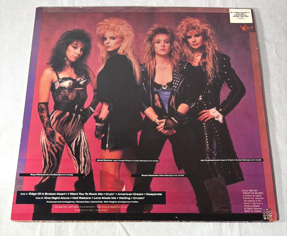 VIXEN S/T Self Titled vinyl LP first album EMI Manhattan vintage 1988 club press - Image 2 of 4