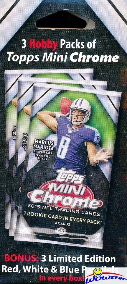 (5) 2015 Topps Chrome MINI Football EXCL HOBBY Hanger Box-15 Packs+15 PARALLELS - Image 2 of 2
