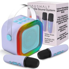 Mini Karaoke Machine for Kids Adults Teen with 2 Wireless Microphones, Gifts ...