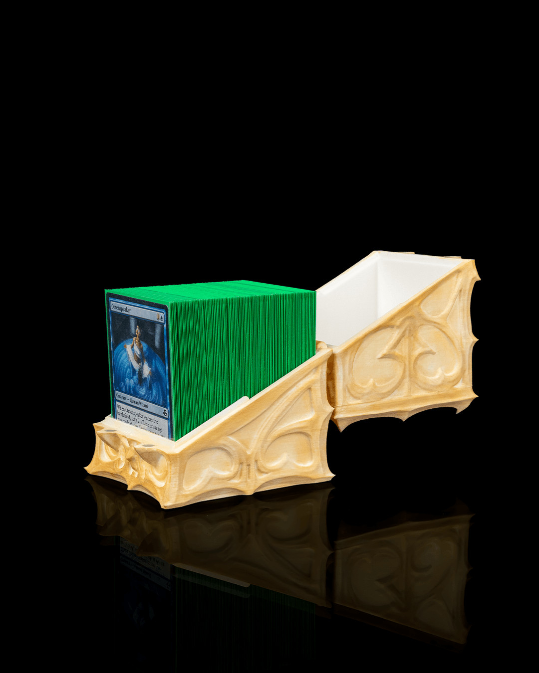 The Ossuary Bone Carved Deck Box – 3D Printed Fantasy Card Storage | Gothic TCG