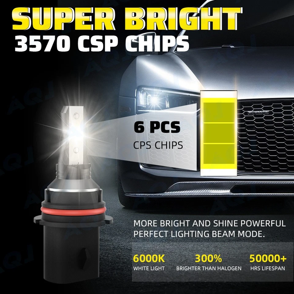 For Pontiac Sunfire 2000-2002 6000K 4x LED Headlight High/Low Fog Light Bulbs - Image 3 of 4