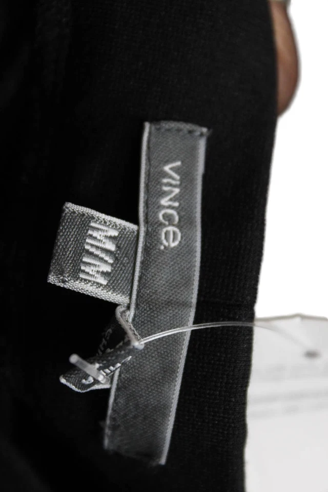 Leggings deportivos Vince para mujer cintura elástica imitación cuero ribete negros talla M Foto 4 de 4