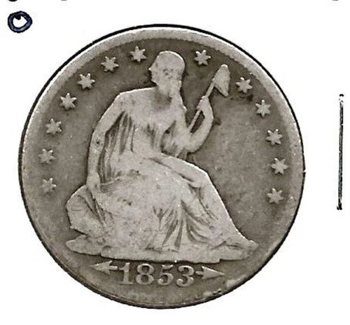 1853 "O" Seated Liberty Half Dollar***VG***
