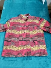 Chicos Design Jacket Womens Sz 1 us Sz Medium Long Sleeve Button Animal Print