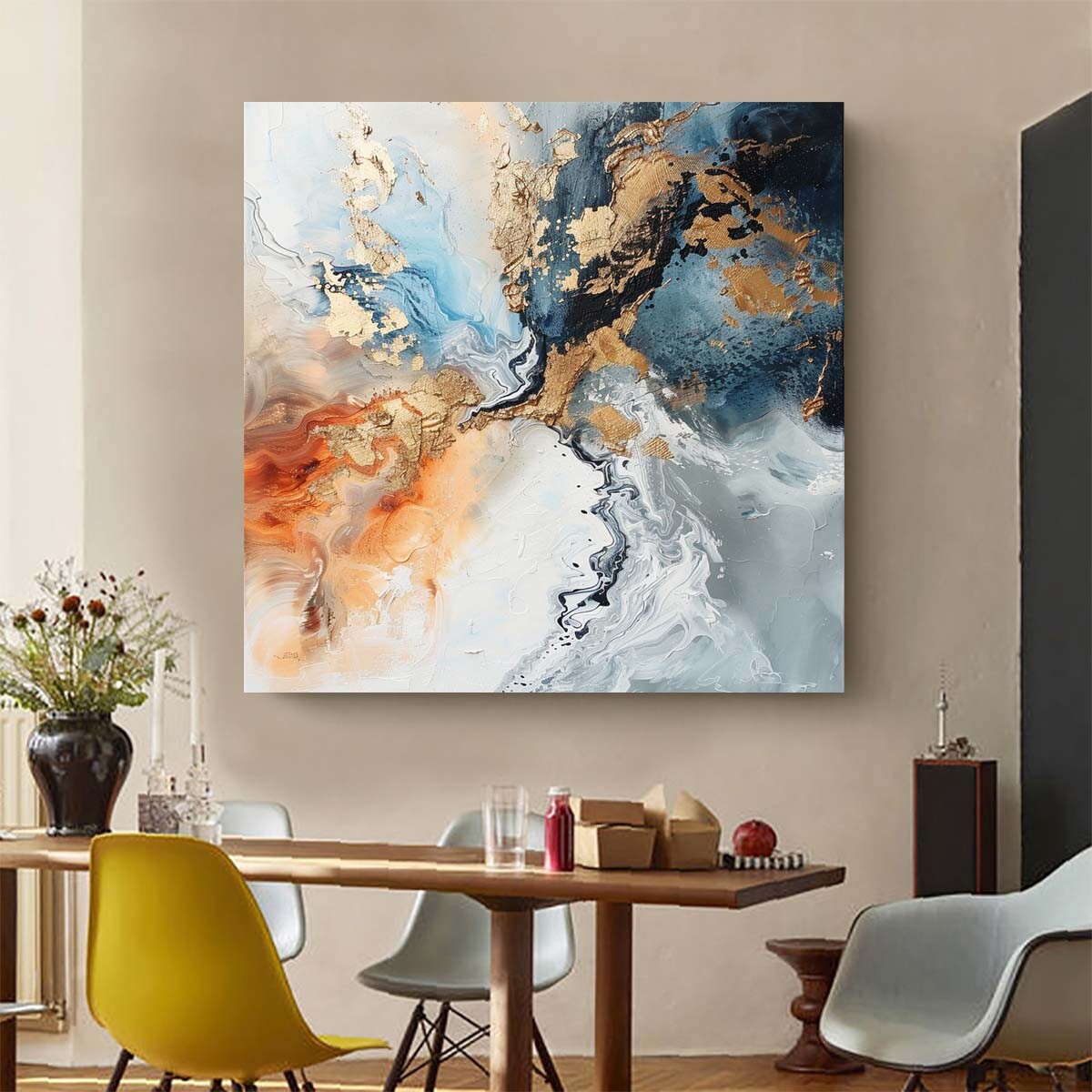 Abstract Canvas Painting Oil Painting Abstract  Abstract Wall Art Yellow