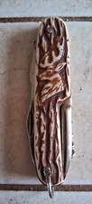 ancien couteau, manche imitation corne, CERF, multifonctions