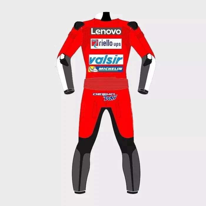 Cowhide NetApp Lenovo Ducati Motorcycle/Motorbike Biker's Leather Racing Suit - Image 2 of 4
