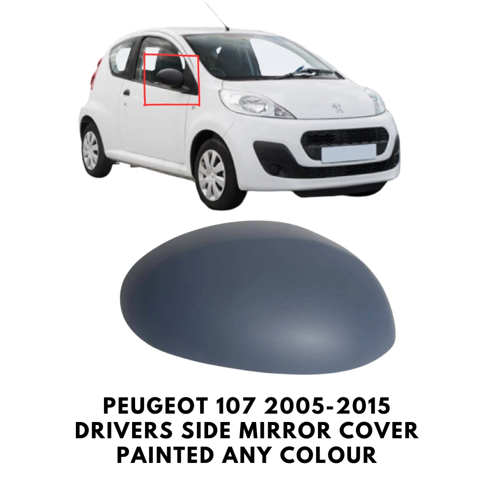 Door Wing Mirror Cover Painted For Peugeot 107 2005 2015 Drivers