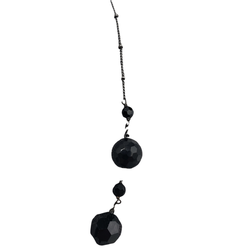 White House Black Market Faceted Black Satellite Beads Chain Necklace Adjustable - Picture 6 of 12