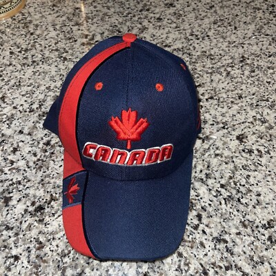 Canada Maple Leaf Red Blue Color Block Cap Hat Adjustable Oh Canada!!