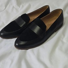 Madewell Alex Leather Suede Classic Black Loafers Size 7.5