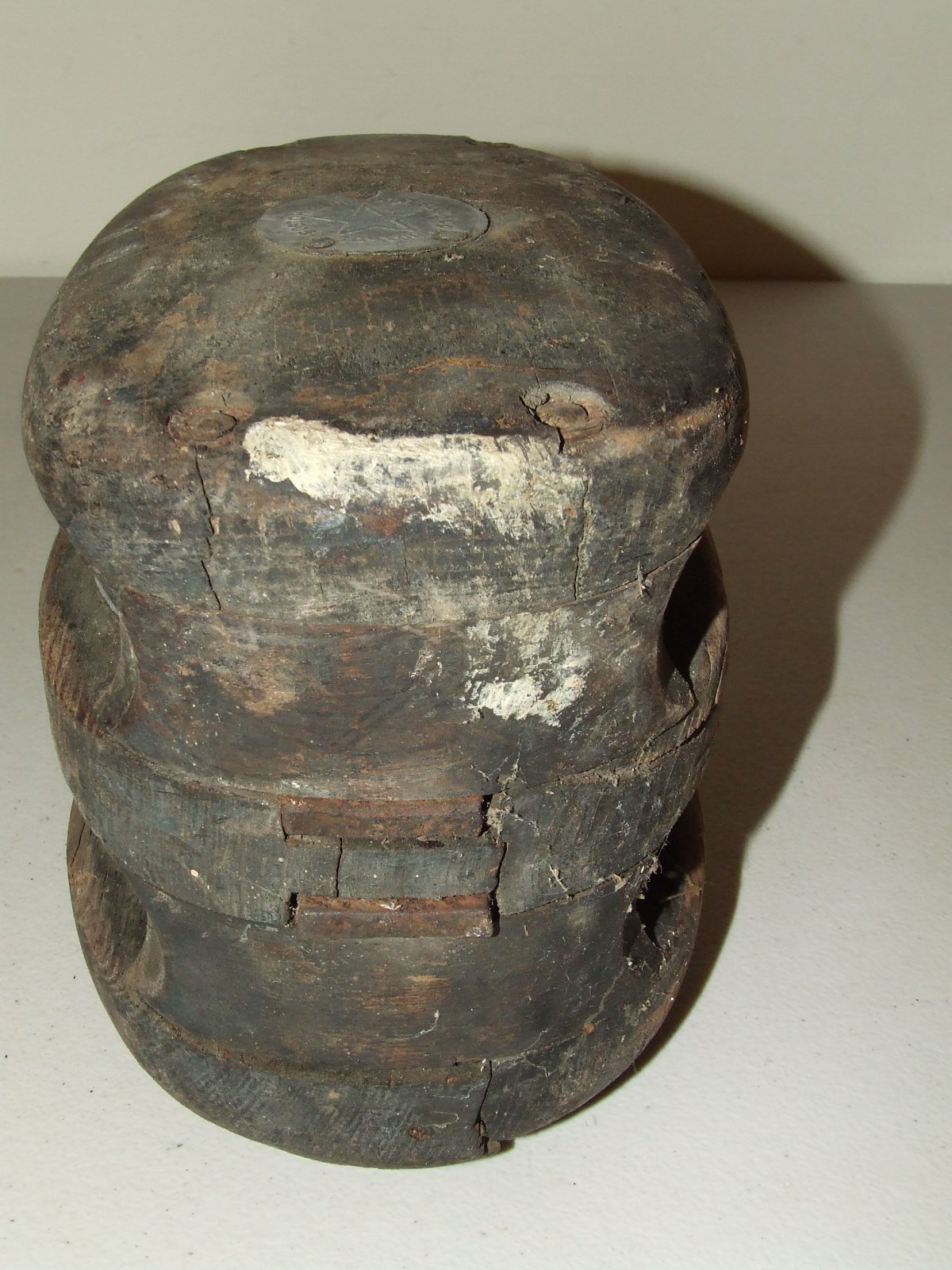 Antique Boat Ship Maritime Double Block & Tackle Pulley Boston