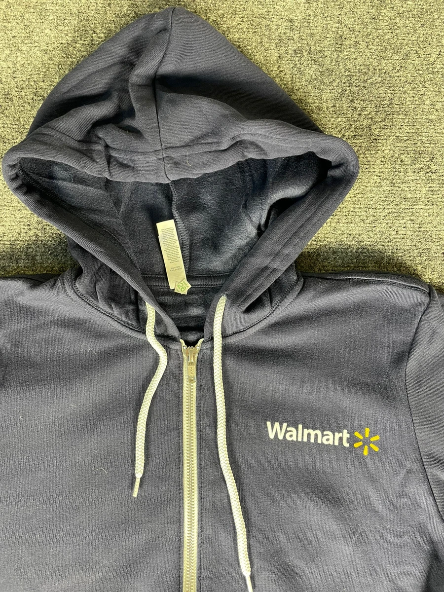 Walmart Full Zip Lightweight Hoodie Sweater Size Small Blue Spark Logo  Employee