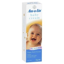 Amolin Baby Cream for Nappy Rash Tube 100g Am.o.lin Amoline Am-O-Line Zinc Oxide