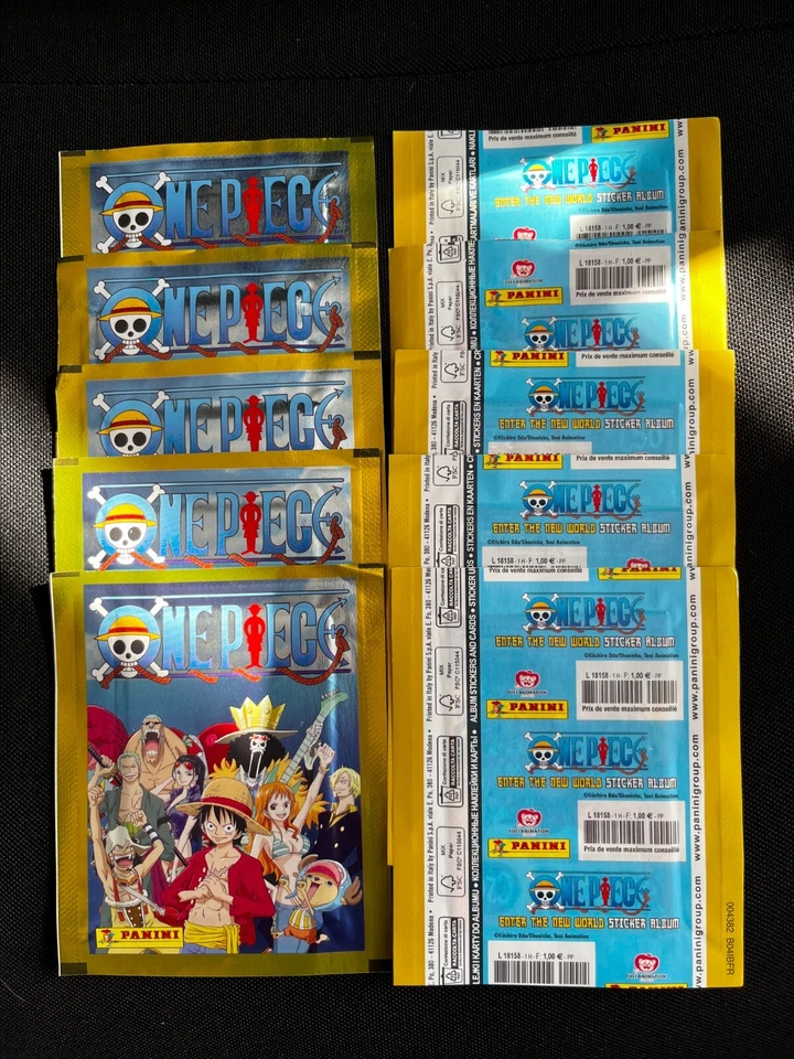 LOT PANINI 10 PACKETS POCHETTES ONE PIECE NOUVEAU MONDE ENTER NEW WORLD