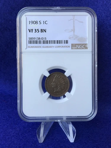 1908-S  INDIAN HEAD CENT 1c PENNY *NGC VF35 BN CHOICE VERY FINE* NICE COIN