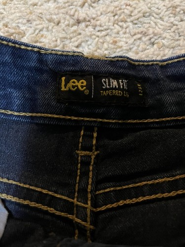 Lee Boys Slim Fit Tapered Leg Jeans Sz 14 Blue Denim Pants - Picture 5 of 9