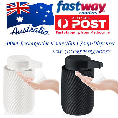 Touchless Automatic Soap Dispenser – 10oz/300ml Rechargeable Foam Dispenser For Bathroom Or Kitchen (Black)