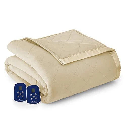 King-Sized Heated Fleece Throw With Timer and 9-Heat Settings