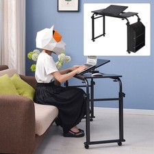 Rolling Laptop Desk Cart Computer Table Notebook Stand Tray Over Bed Home Rack