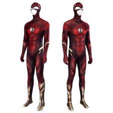 Movie The Flash Bary Allen Battle Jumpsuit Superhero 3D Bodysuit Cosplay Costume