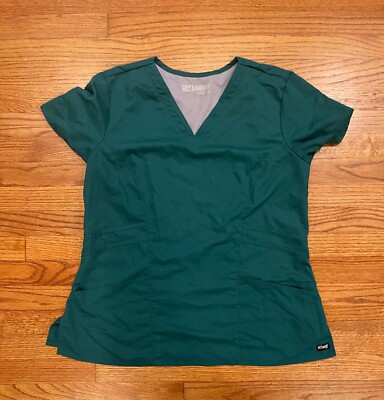 Grey's Anatomy Barco XL Green Scrub Top V Neck RN 50681