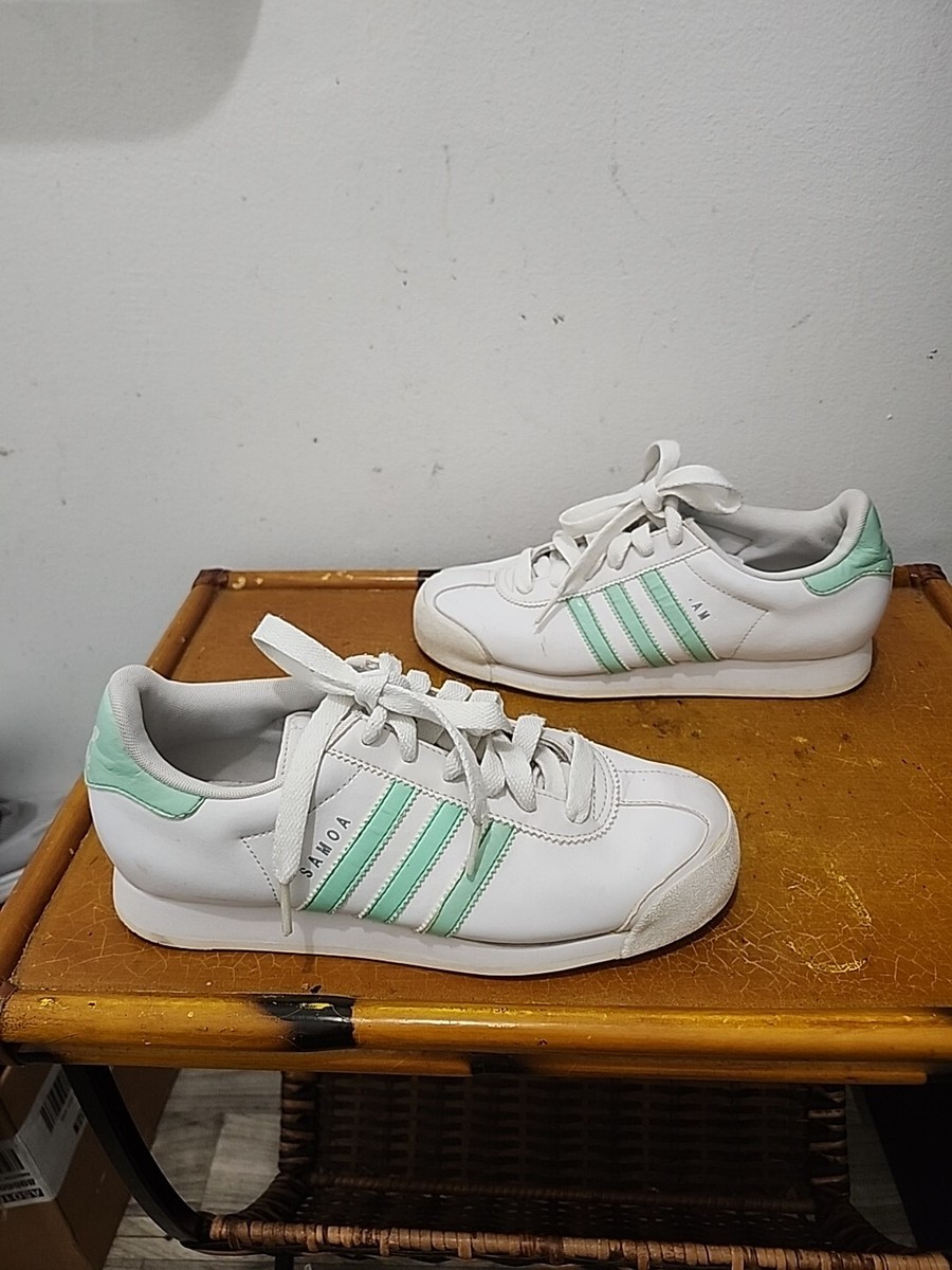 RARE Vintage Adidas Samoa White & Mint Green Sneakers Sz.8W (7M) RARE Adidas Samoa White & Mint Green Sneakers | Mercari main image 4